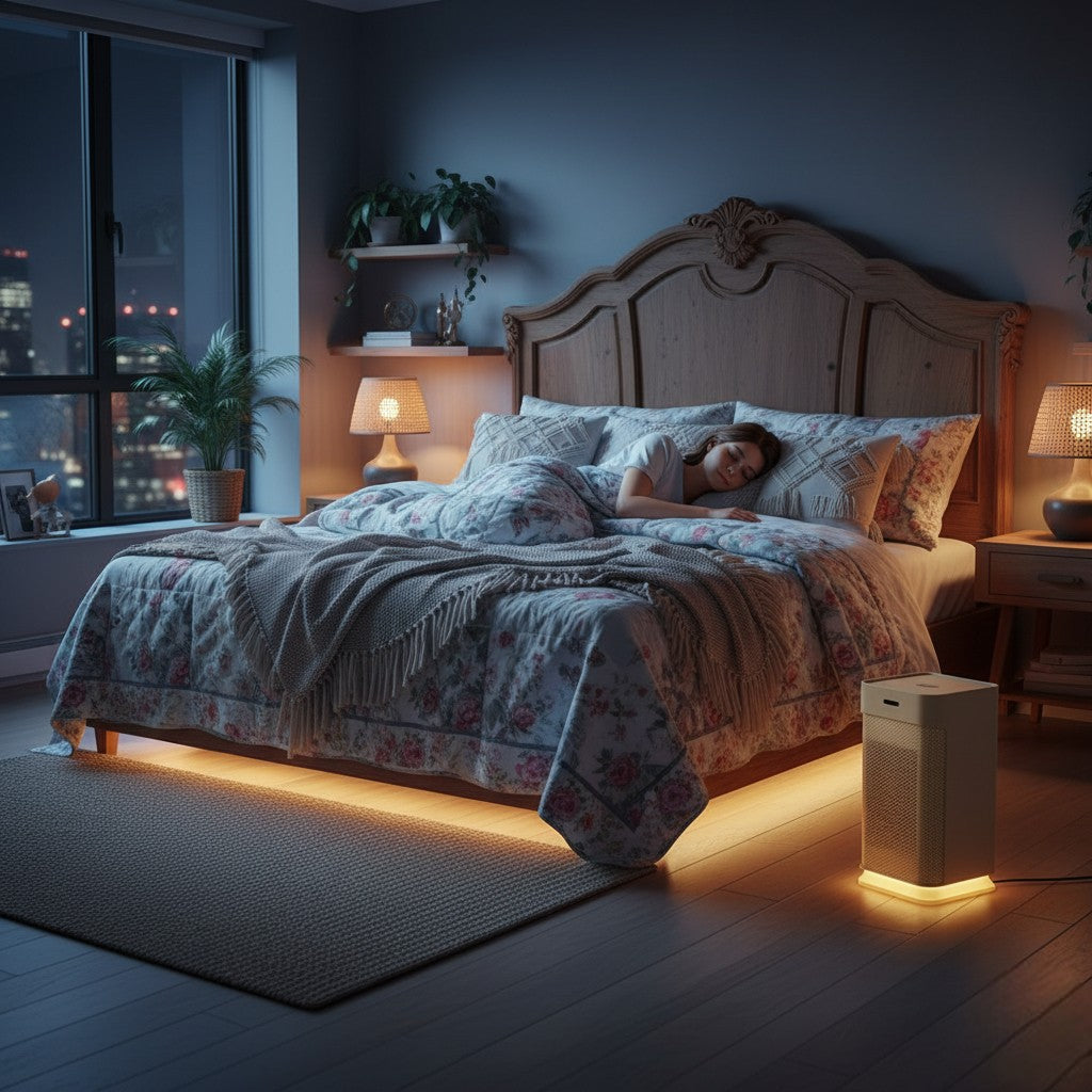 Silent Portable Ceramic Heater – PTC Electric Fan with Adjustable Heat and Night Light