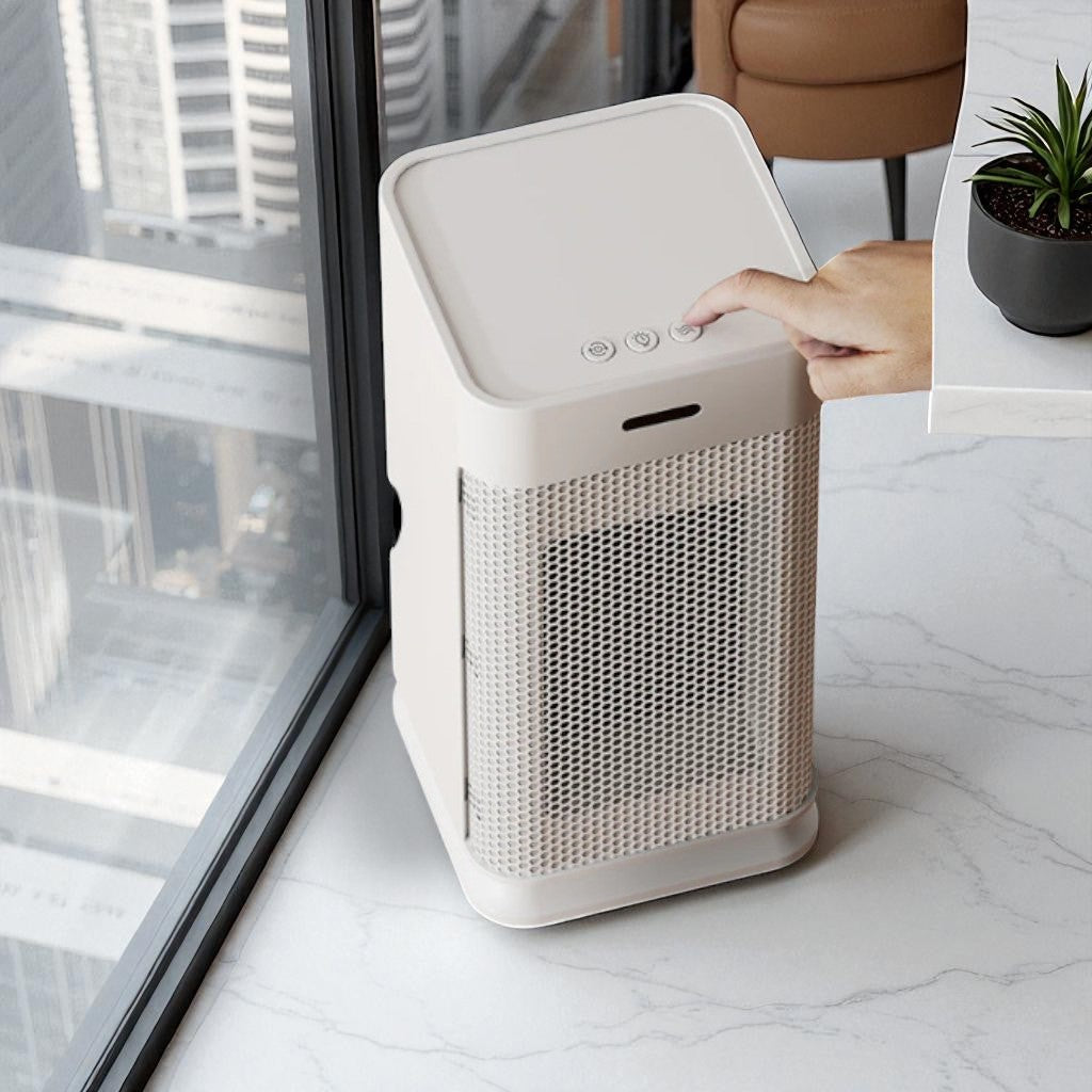 Silent Portable Ceramic Heater – PTC Electric Fan with Adjustable Heat and Night Light