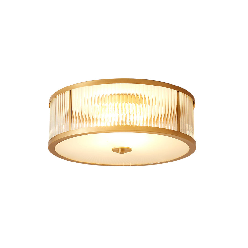 Sleek Vintage Ceiling Light – Brass Frame with Polished Glass Globes
