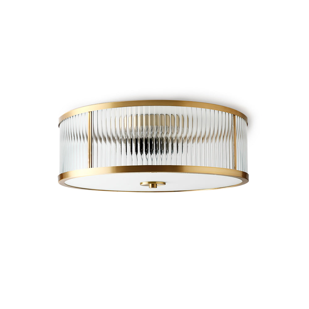 Sleek Vintage Ceiling Light – Brass Frame with Polished Glass Globes