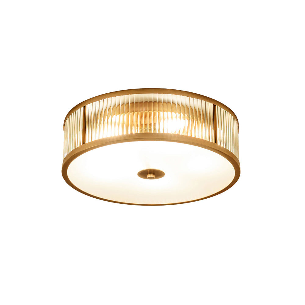 Sleek Vintage Ceiling Light – Brass Frame with Polished Glass Globes