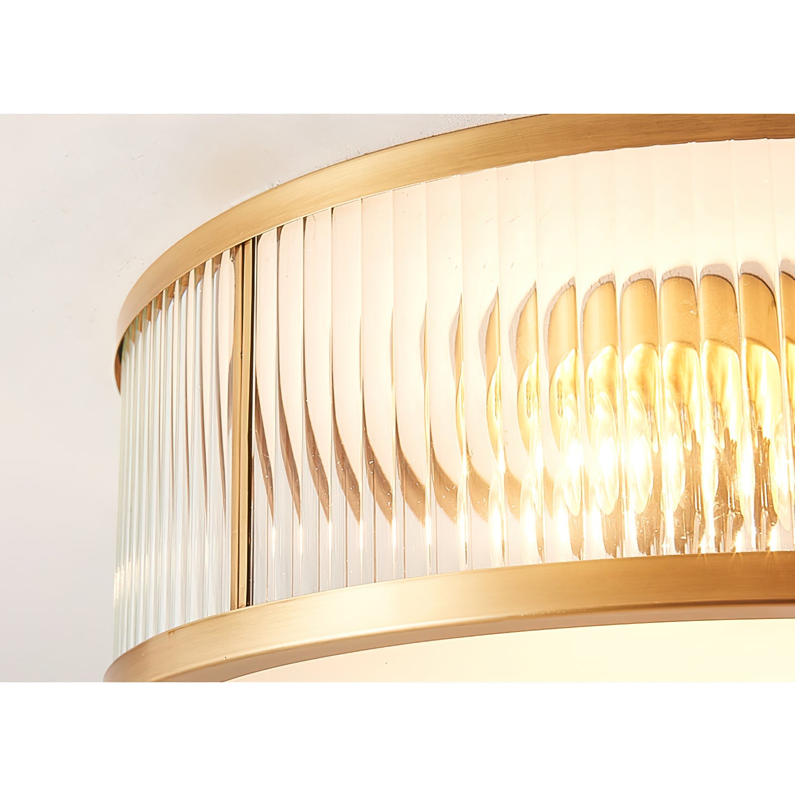 Sleek Vintage Ceiling Light – Brass Frame with Polished Glass Globes