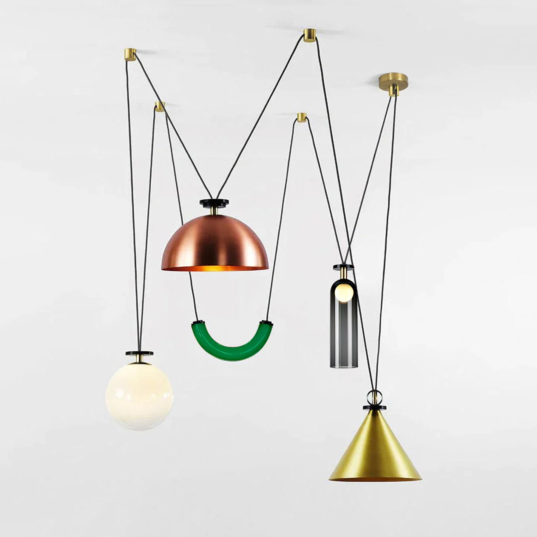 Multi-Shape Hanging Pendant Lamp – Adjustable Hanging Light