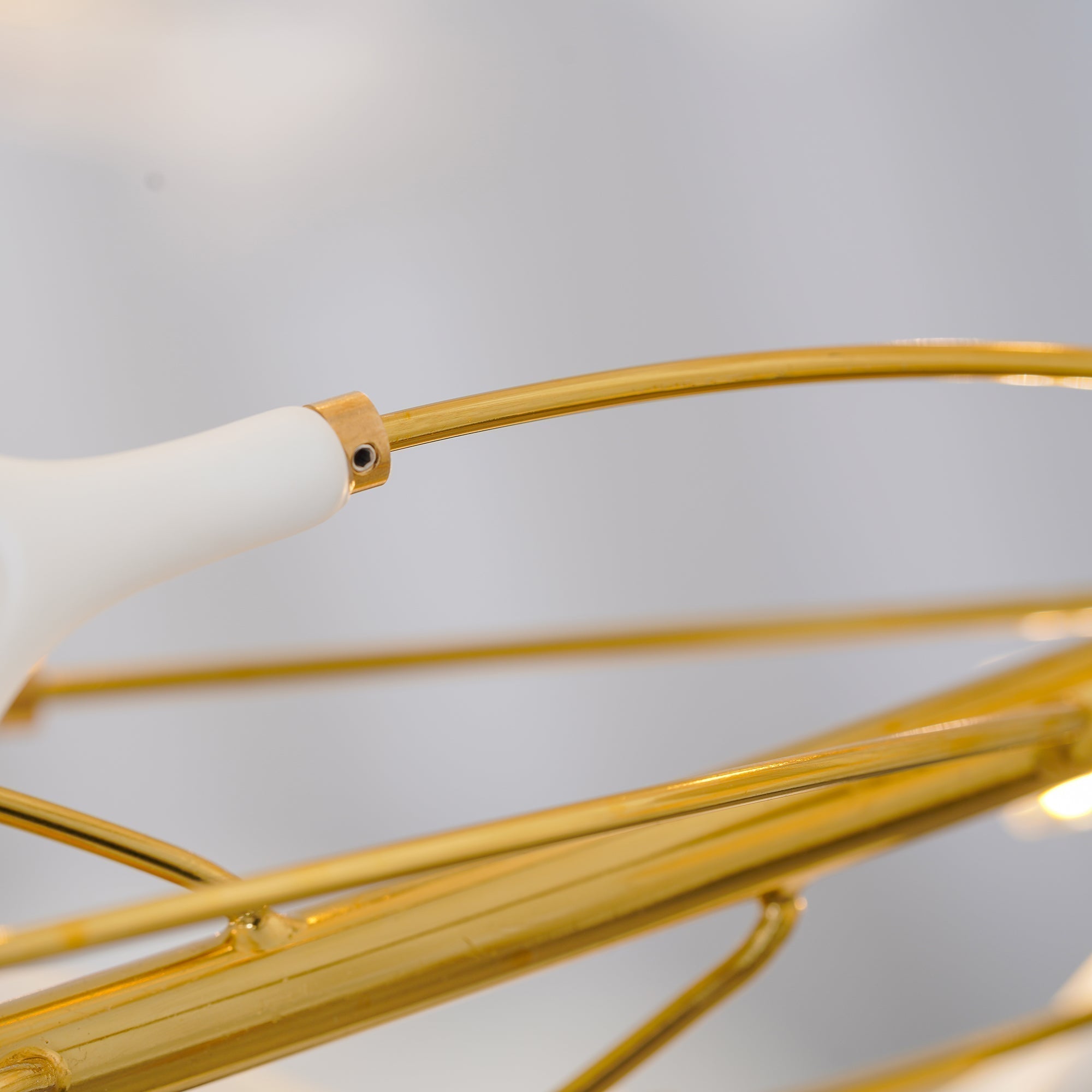 Modern Metal & Ceramic Chandelier – Sculptural Swirl Design Ceiling Fixture