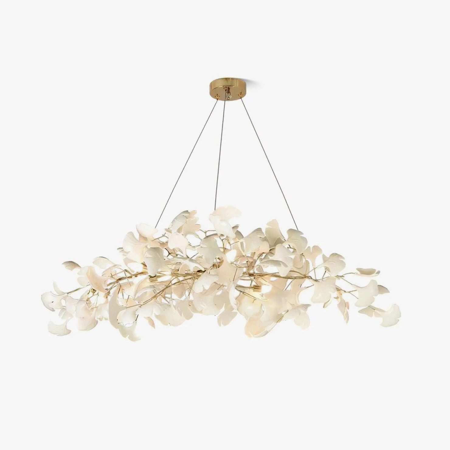 Contemporary Ceramic Gingko Petal Tree Chandelier - Modern Ceiling Lamp