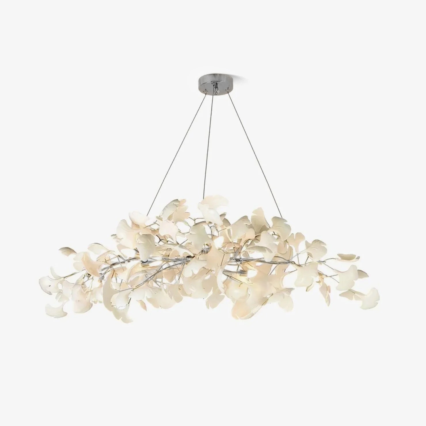 Contemporary Ceramic Gingko Petal Tree Chandelier - Modern Ceiling Lamp