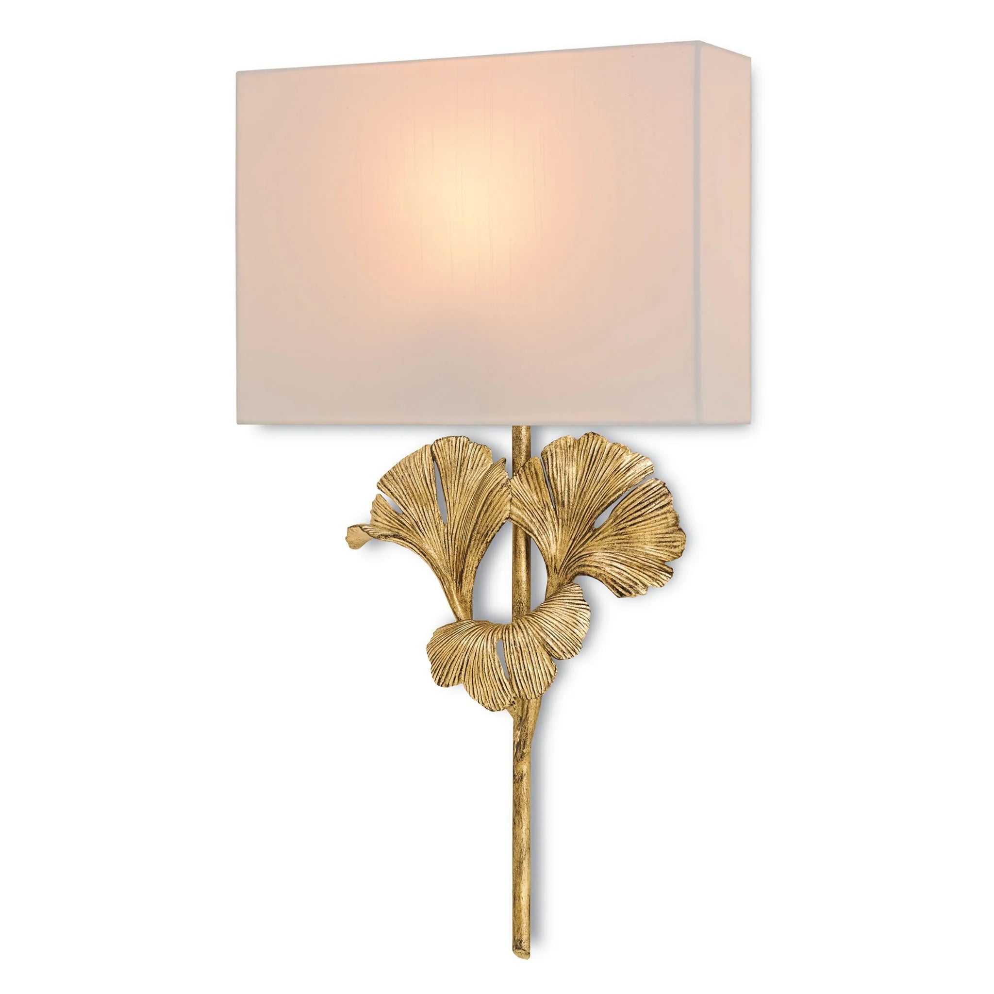 Minimalist Ginkgo Leaf Wall Lamp – Fabric Shade Light