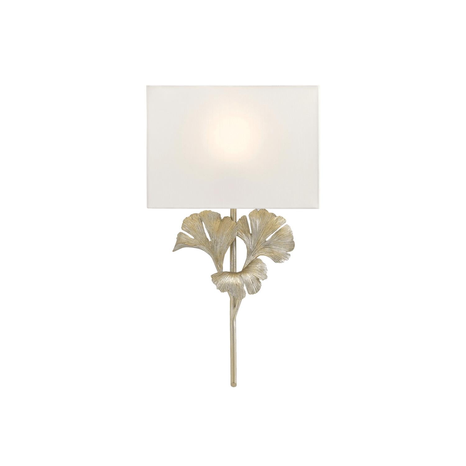 Minimalist Ginkgo Leaf Wall Lamp – Fabric Shade Light