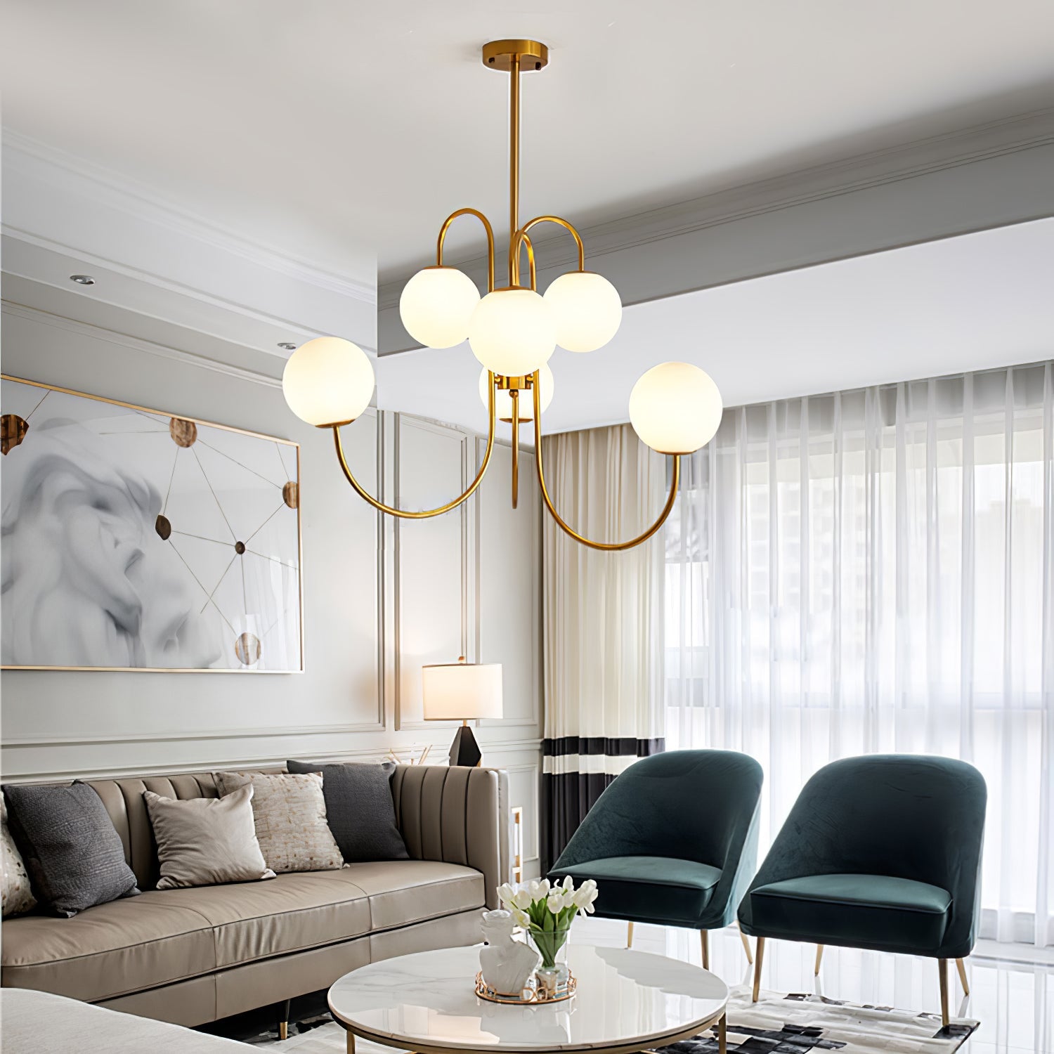 Modern Gooseneck Arm Chandelier – Stylish Pendant Ceiling Lamp