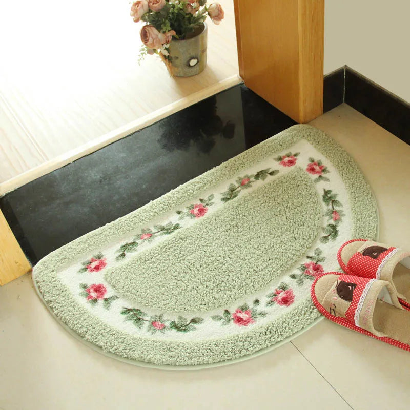 Non-Slip Doormat with Floral Design - Durable Floor Mat