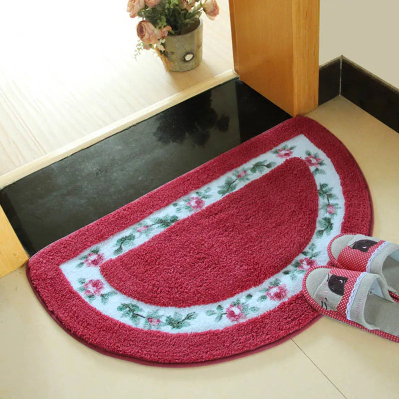 Non-Slip Doormat with Floral Design - Durable Floor Mat