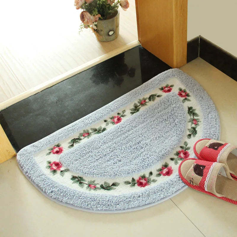Non-Slip Doormat with Floral Design - Durable Floor Mat