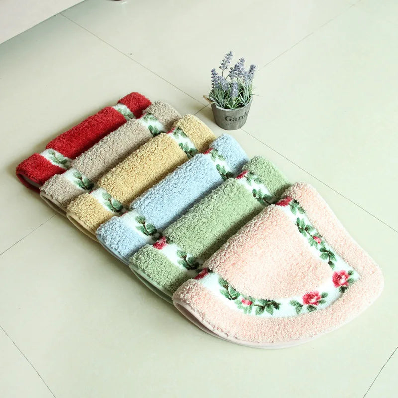 Non-Slip Doormat with Floral Design - Durable Floor Mat