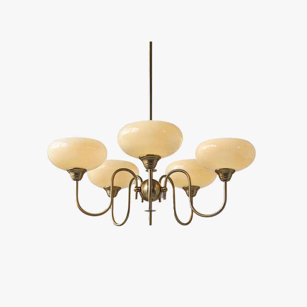Stylish Metal & Glass Chandelier – Ambient Lighting