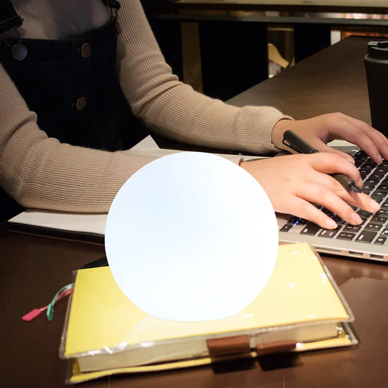 Modern Dynamic LED Table Lamp – Spherical Ball Portable Rechargeable Ambient Lighting