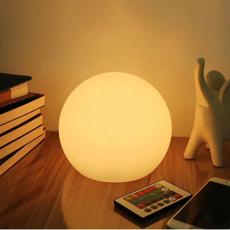 Modern Dynamic LED Table Lamp – Spherical Ball Portable Rechargeable Ambient Lighting
