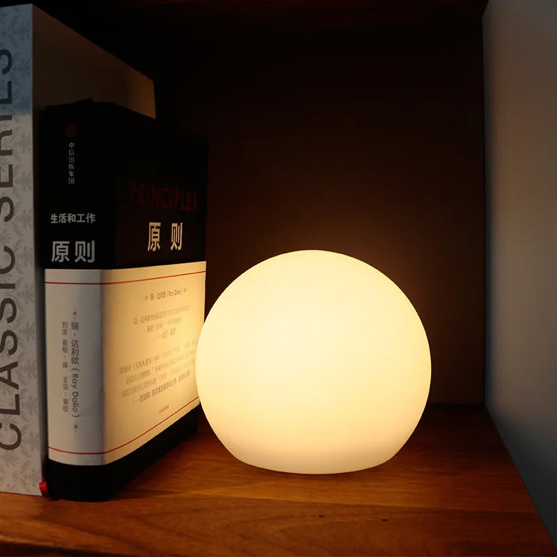 Modern Dynamic LED Table Lamp – Spherical Ball Portable Rechargeable Ambient Lighting