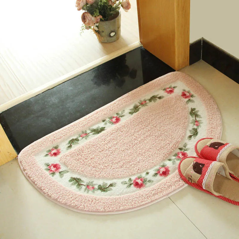 Non-Slip Doormat with Floral Design - Durable Floor Mat