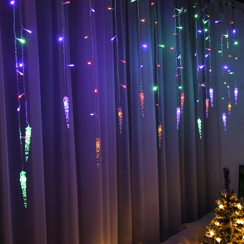 LED String Waterfall-Style Christmas Lights | Weatherproof Outdoor Light Display