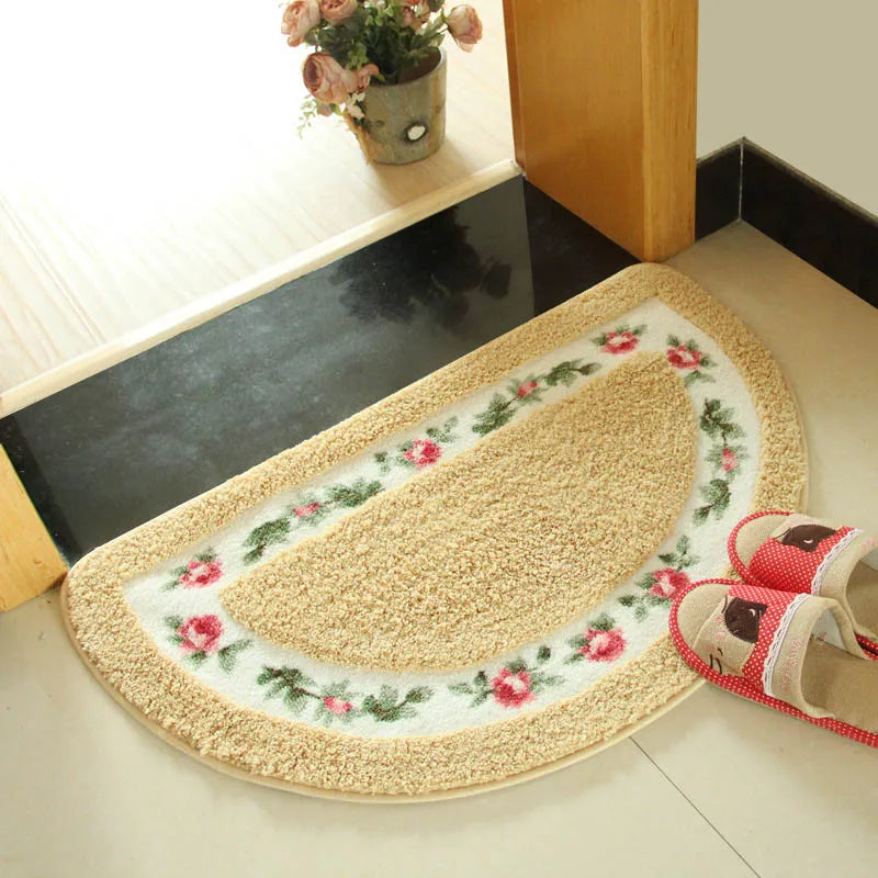Non-Slip Doormat with Floral Design - Durable Floor Mat