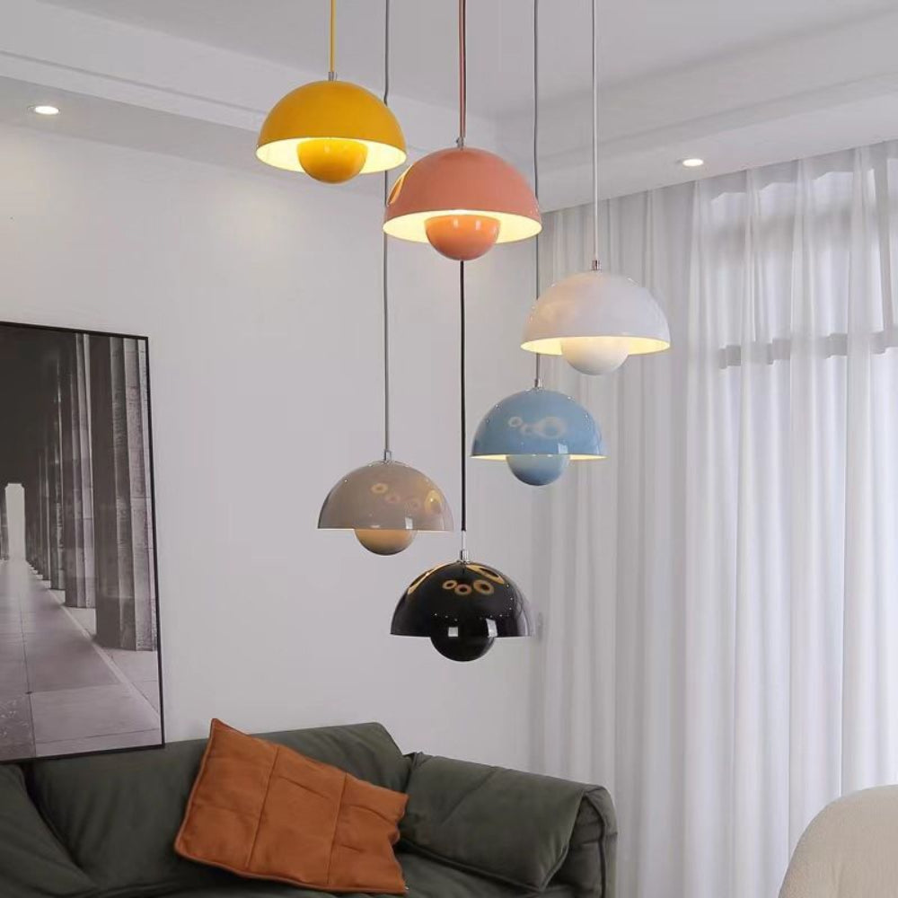 Scandinavian Style Half-Circle Chandelier – Multi-Colour LED Pendant Lighting Fixture