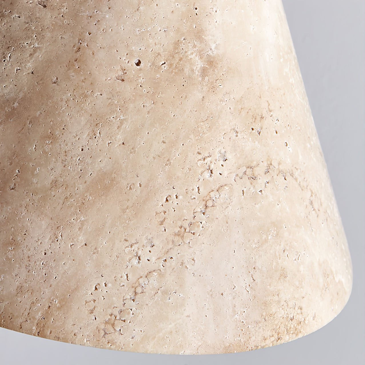 Artistic Dome Travertine Pendant Light – Cone Shade, Black & Yellow Finish