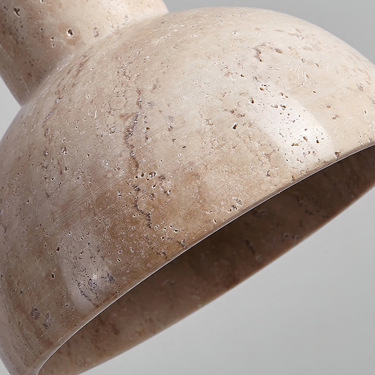 Artistic Dome Travertine Pendant Light – Cone Shade, Black & Yellow Finish