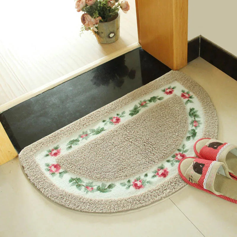 Non-Slip Doormat with Floral Design - Durable Floor Mat