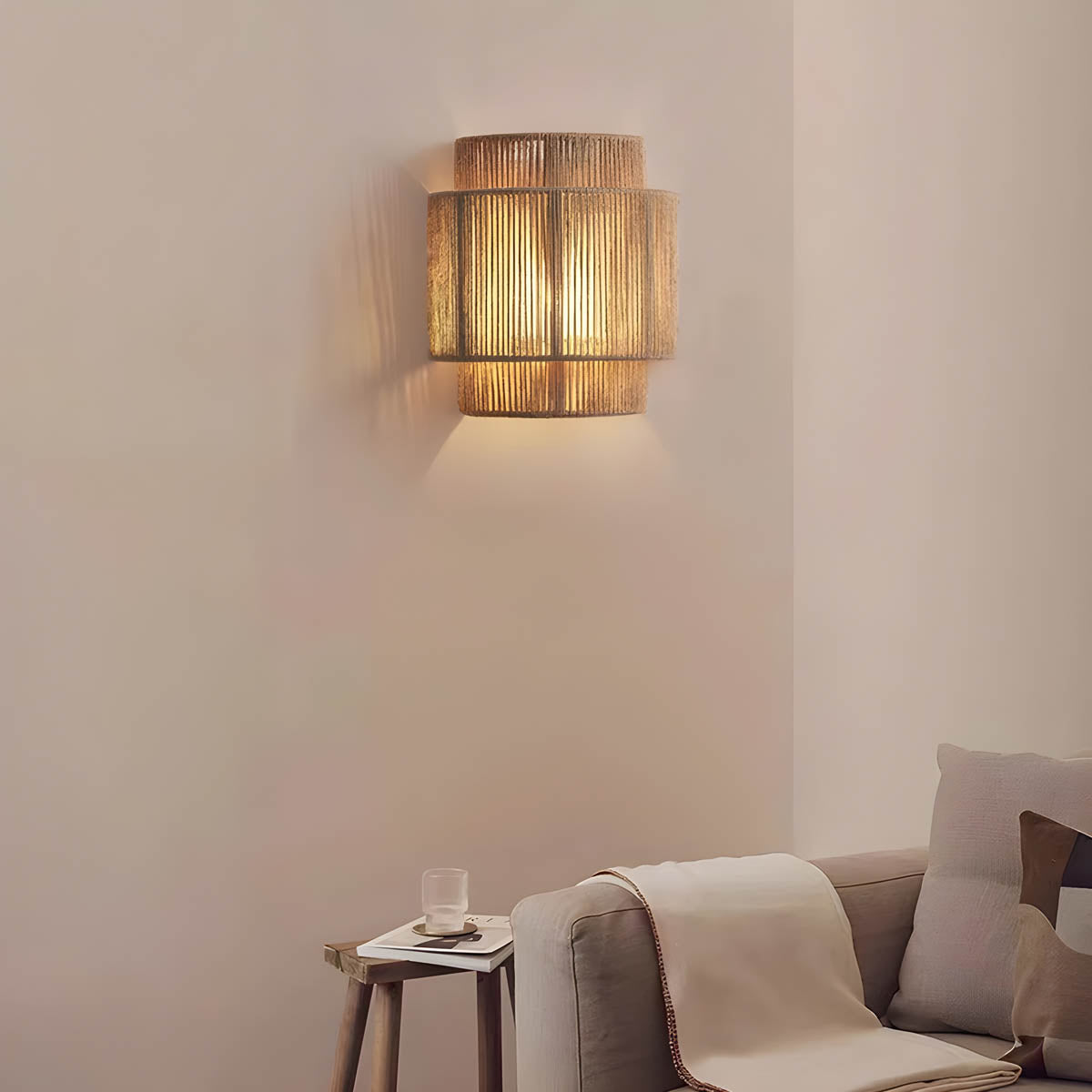 Woven Japanese Rattan Wall Light
