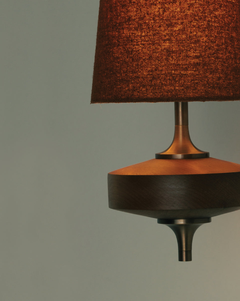 Timber Body Wall Sconce with Fabric Diffuser – Modern Wall Lighting