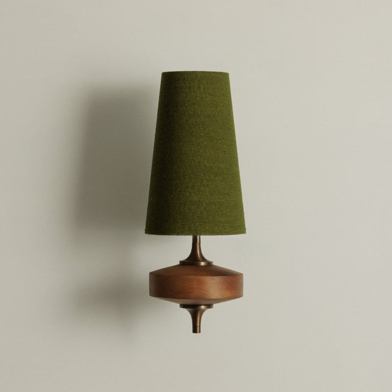 Timber Body Wall Sconce with Fabric Diffuser – Modern Wall Lighting