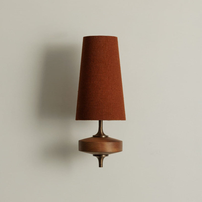 Timber Body Wall Sconce with Fabric Diffuser – Modern Wall Lighting