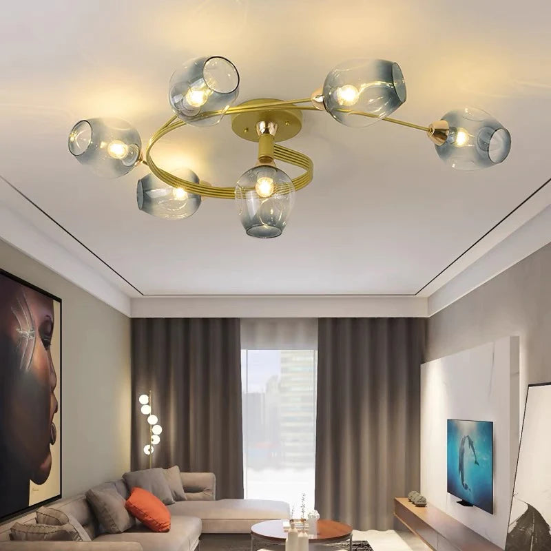 Stylish Glass Ceiling Fixture – Flush Mount Ceiling Light