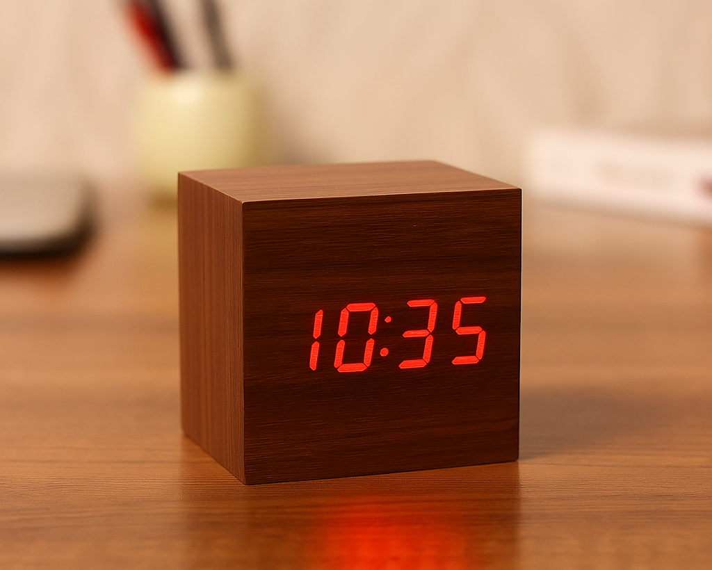 LED Display Digital Wooden Clock – Perfect Blend of Nature and Tech - Atelier Dubois Paris