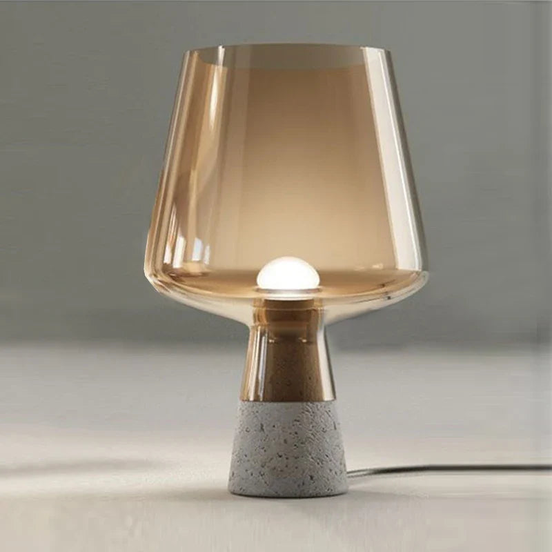 Mid-Century Ceramic Glass Table Lamp | Industrial Inspired Design