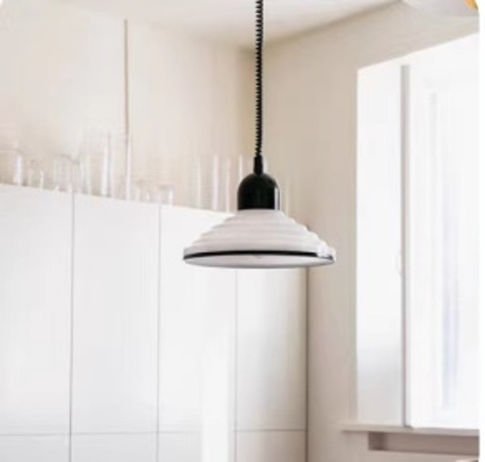 Cream Wind Glass Hanging Lamp | French Style Pendant Light