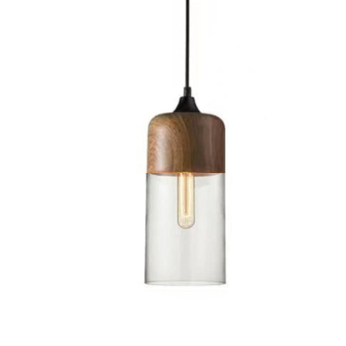 Glass Shade Wooden Pendant Light | Decorative Ceiling Pendant