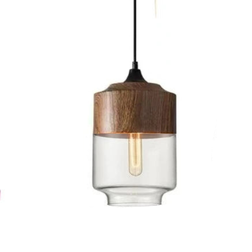 Glass Shade Wooden Pendant Light | Decorative Ceiling Pendant