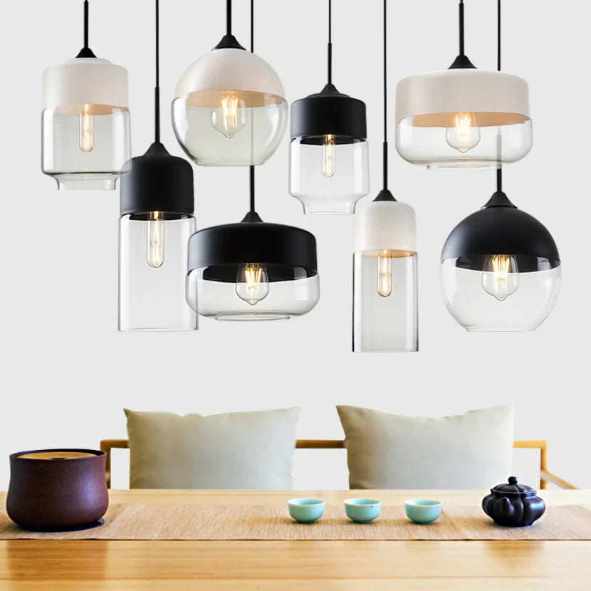 Glass Shade Wooden Pendant Light | Decorative Ceiling Pendant