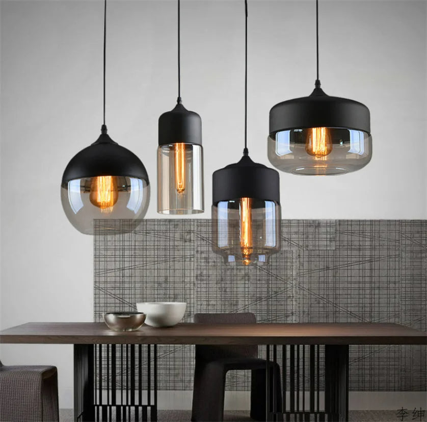 Glass Shade Wooden Pendant Light | Decorative Ceiling Pendant