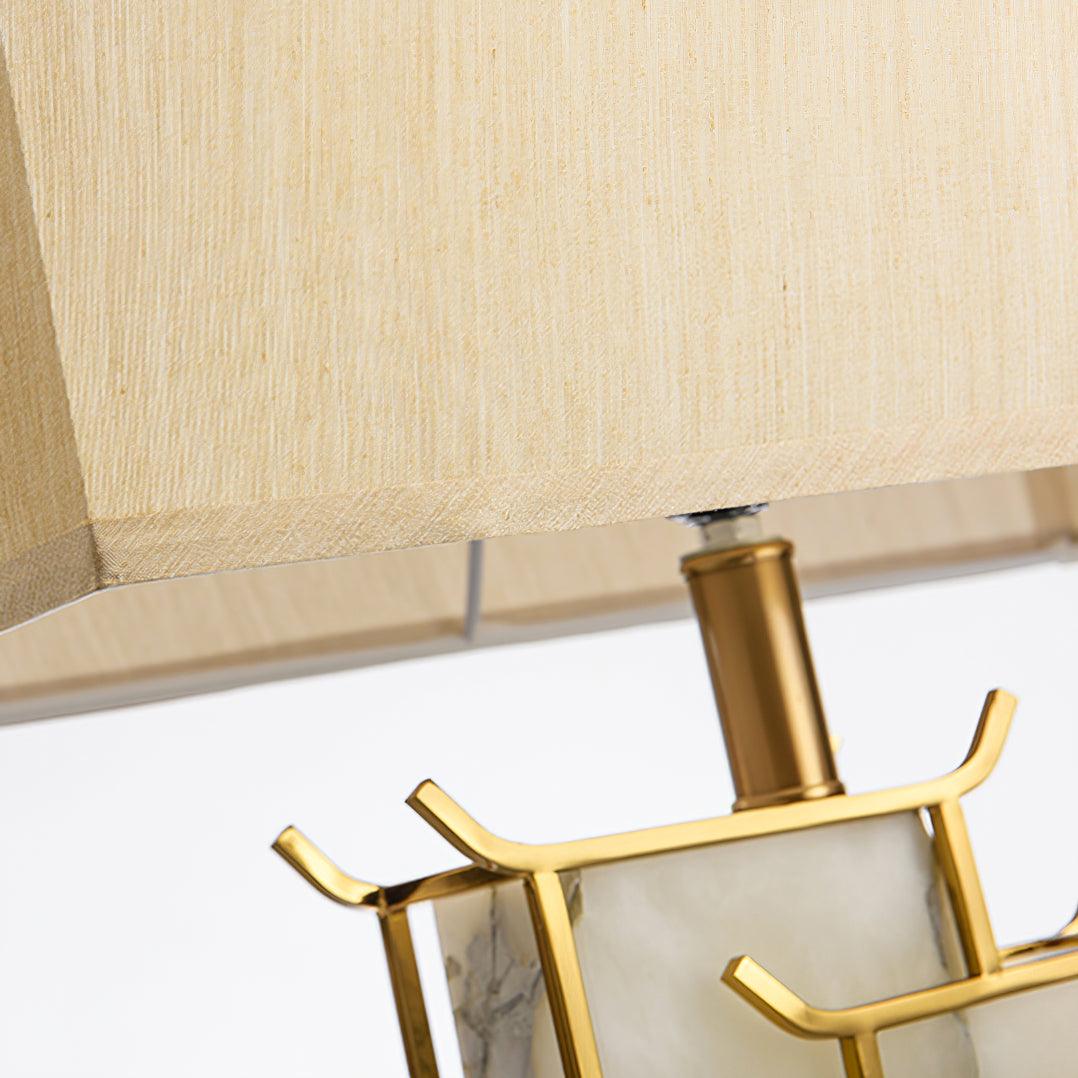 White Alabaster Table Lamp – Gold Metal Base, E26/E27 LED Compatible