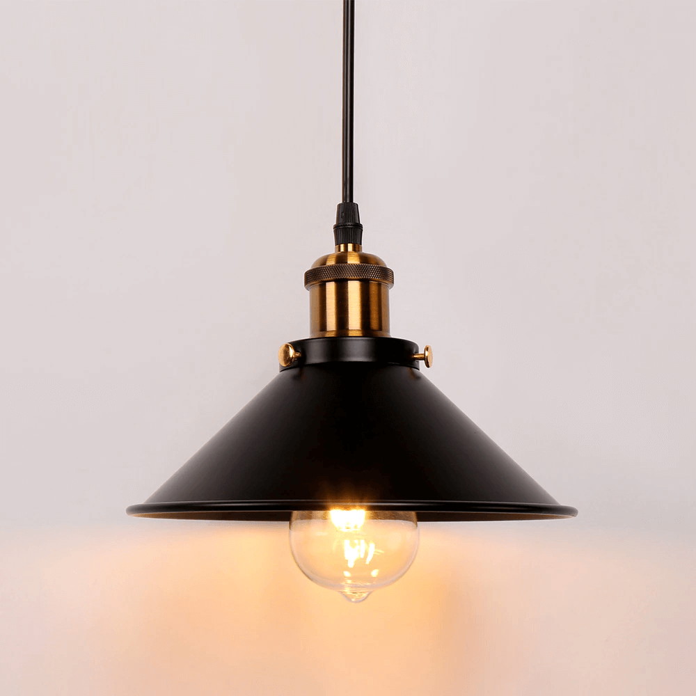 Cone-Shaped Brass Pendant Light | Tapered Design