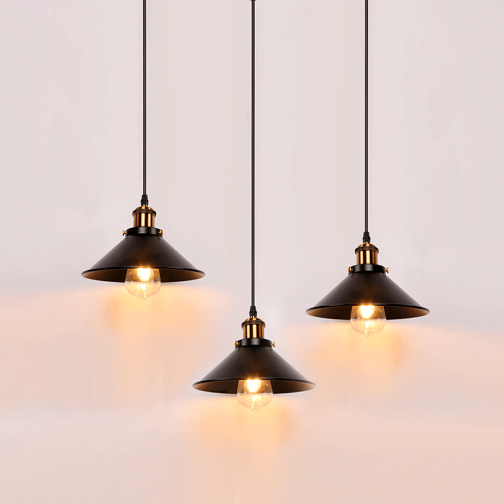 Cone-Shaped Brass Pendant Light | Tapered Design