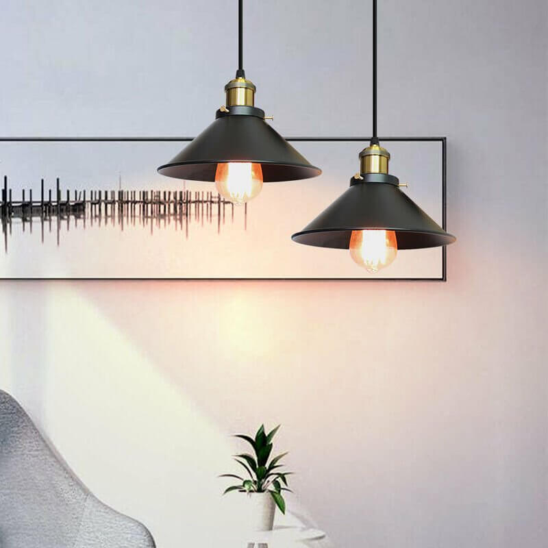 Cone-Shaped Brass Pendant Light | Tapered Design