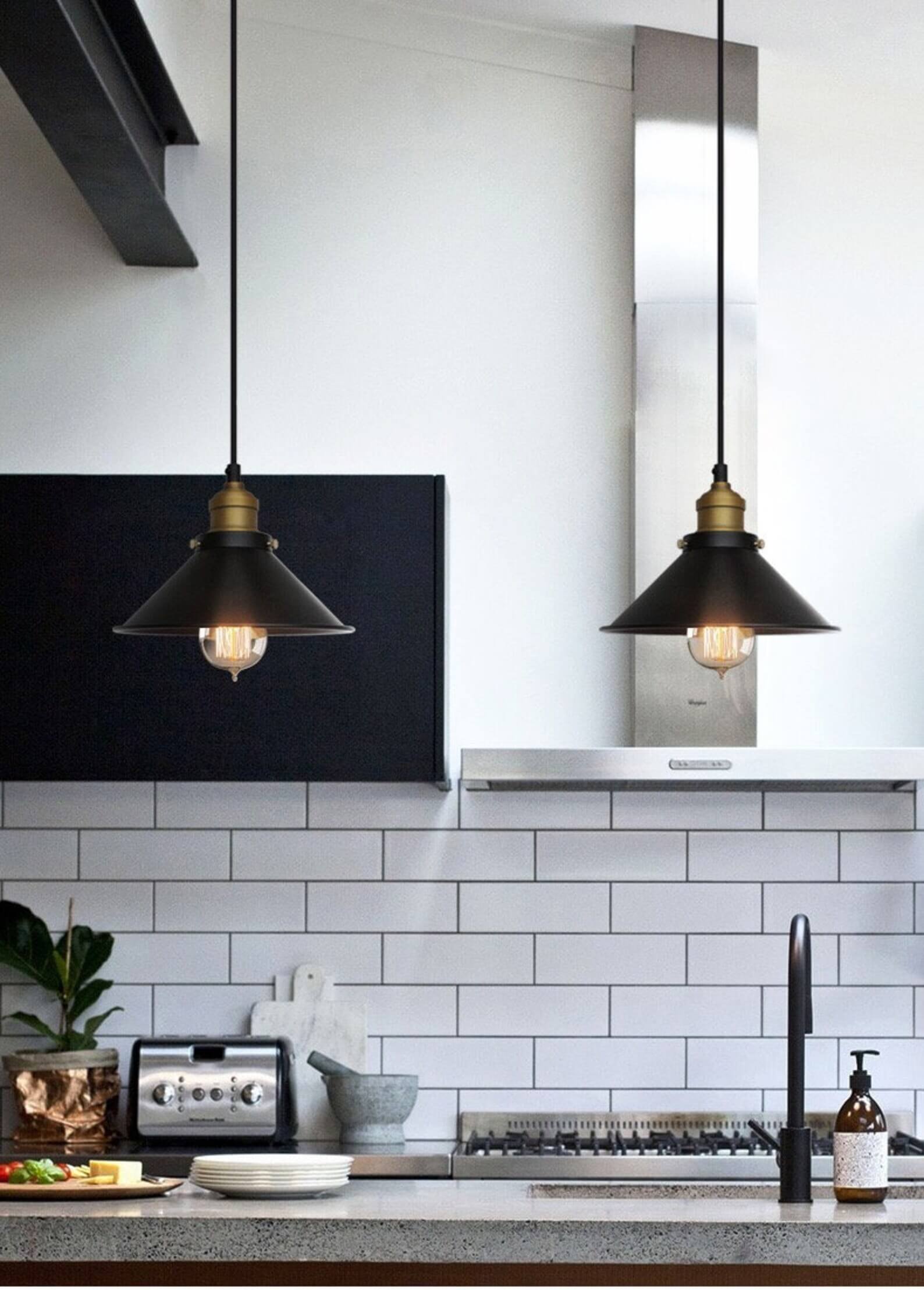 Cone-Shaped Brass Pendant Light | Tapered Design