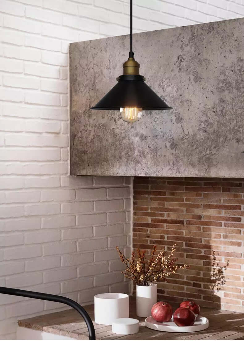 Cone-Shaped Brass Pendant Light | Tapered Design