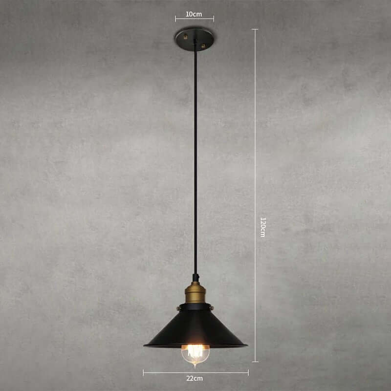 Cone-Shaped Brass Pendant Light | Tapered Design