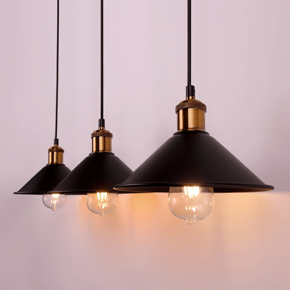 Cone-Shaped Brass Pendant Light | Tapered Design