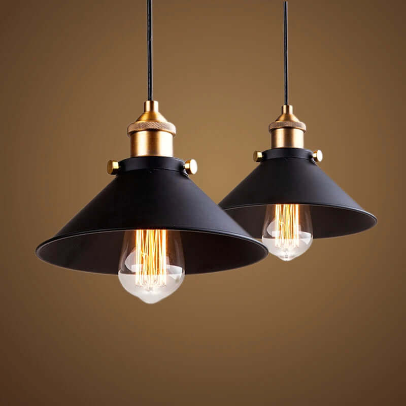 Cone-Shaped Brass Pendant Light | Tapered Design