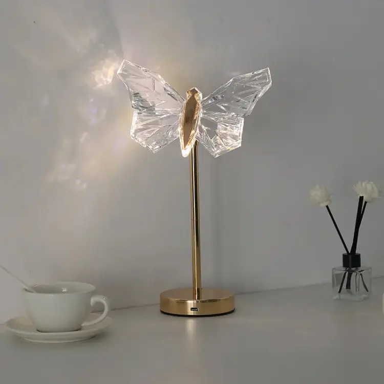 Glowing Crystal Butterfly LED Table Lamp